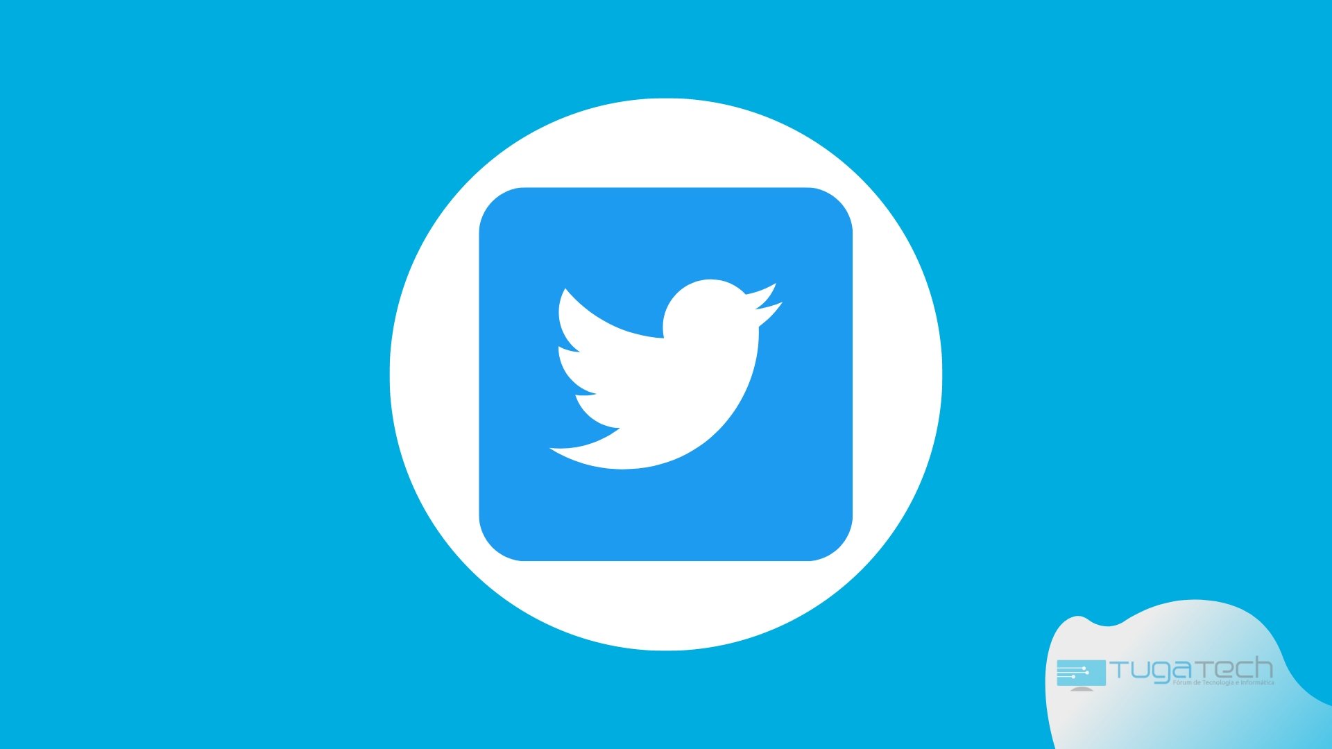 Logo do Twitter em fundo azul
