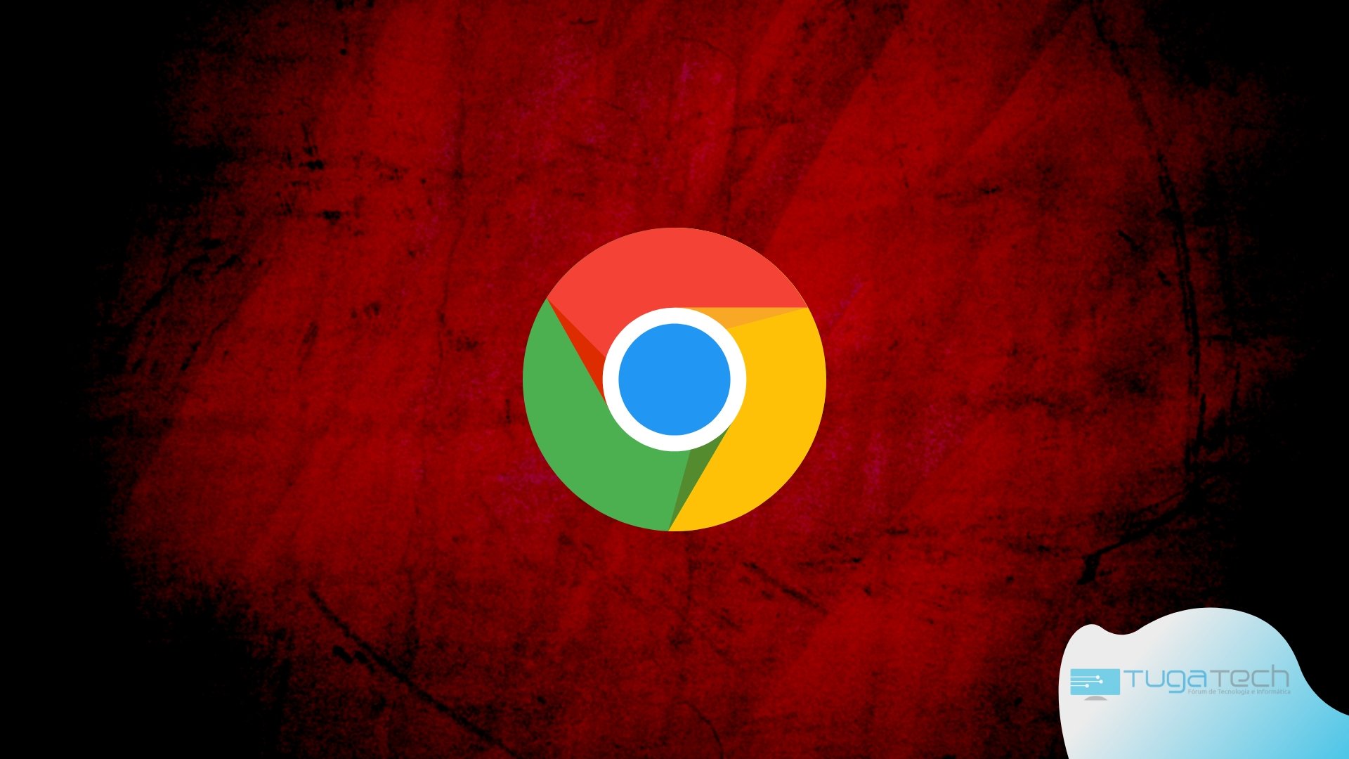 Google Chrome sobre fundo vermelho