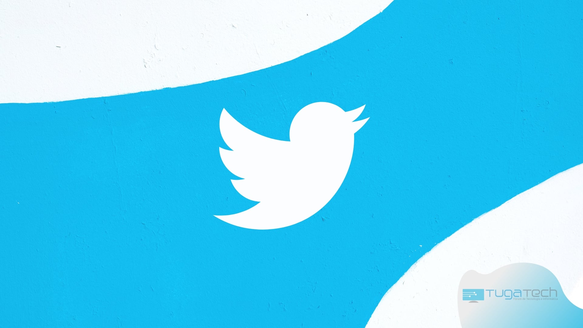 Twitter sobre fundo azul