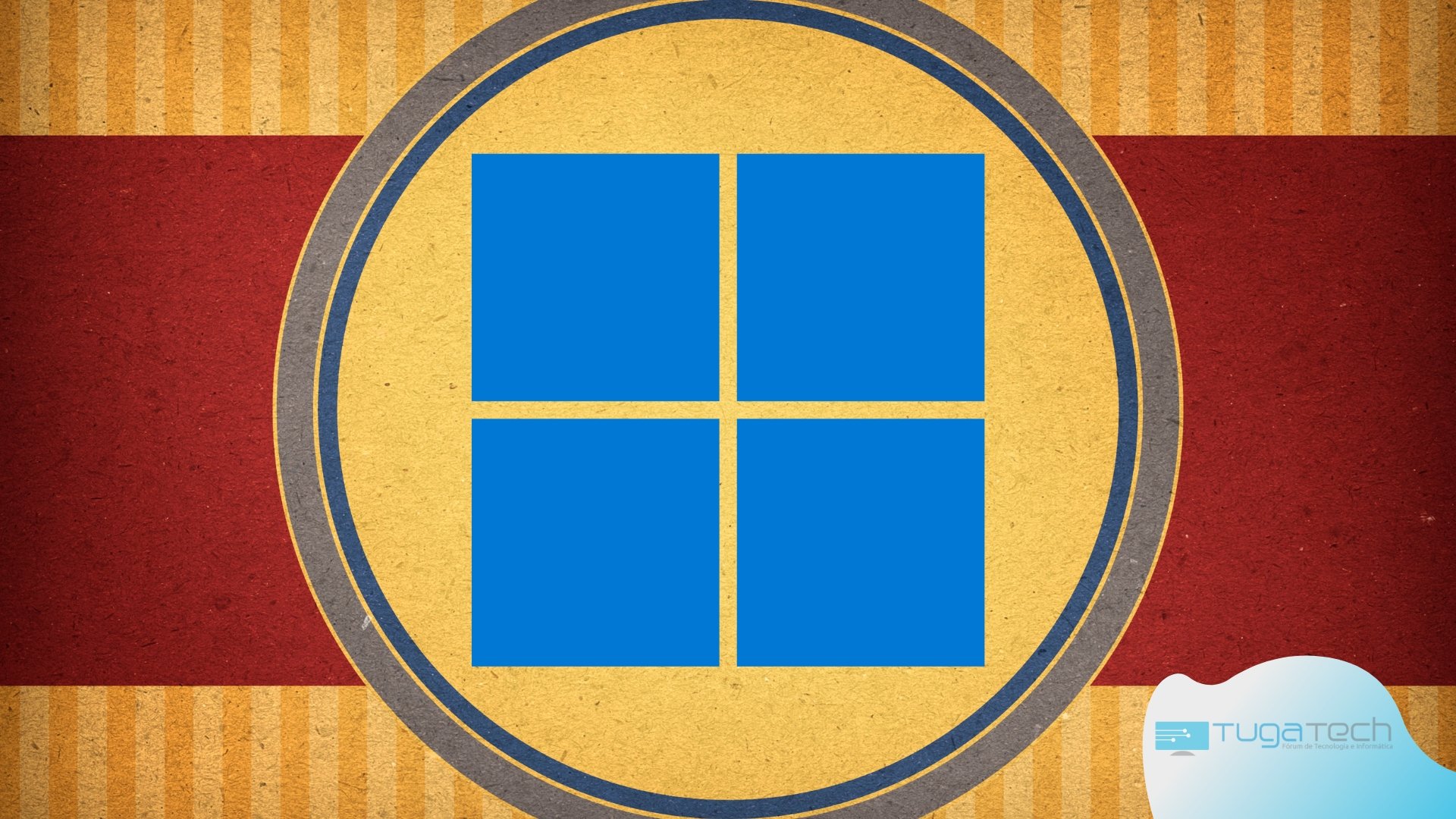 Windows logo sobre fundo retro
