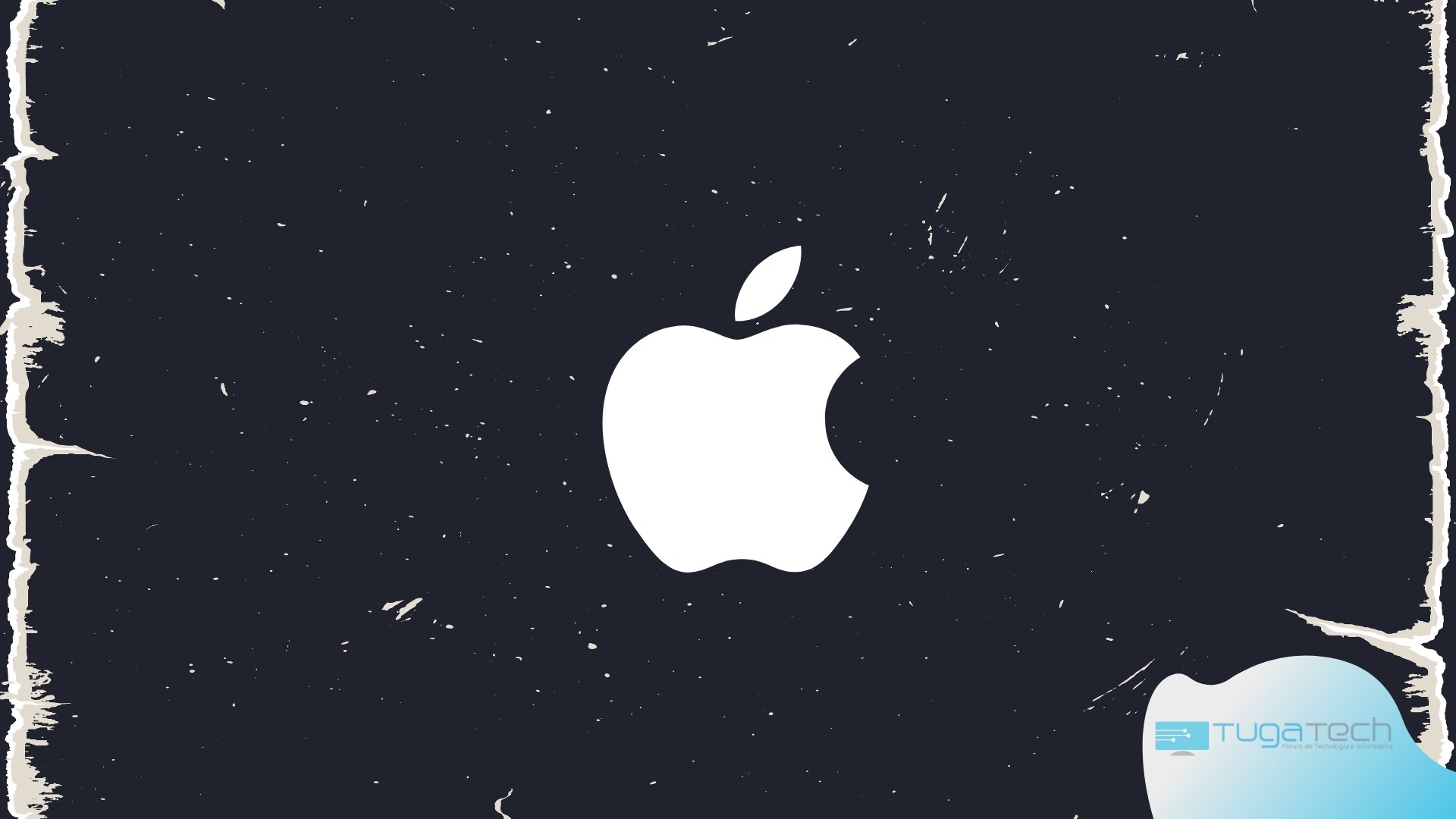 Apple logo sobre fundo cortado