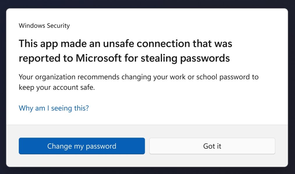 alerta de phishing do Windows 11