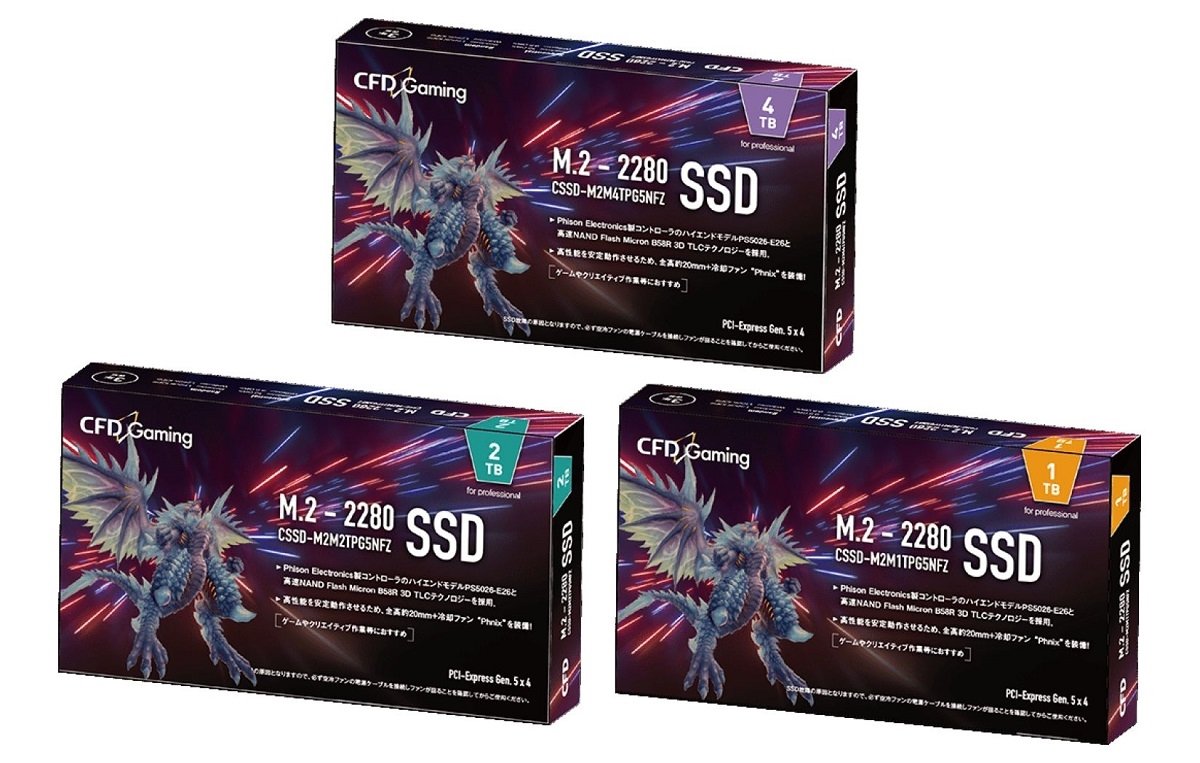 novos modelos de SSD da CFD Gaming