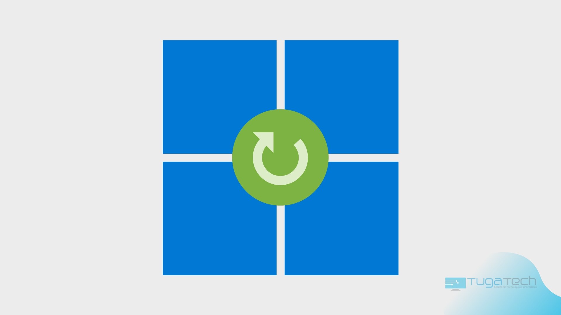 Microsoft Windows 11 com logo de reinicio