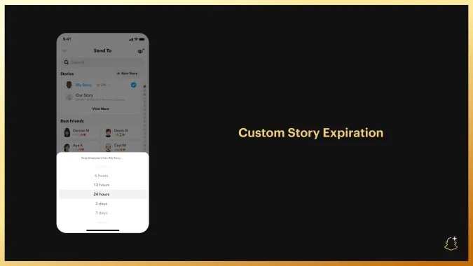 Stories do snapchat com tempo personalizado
