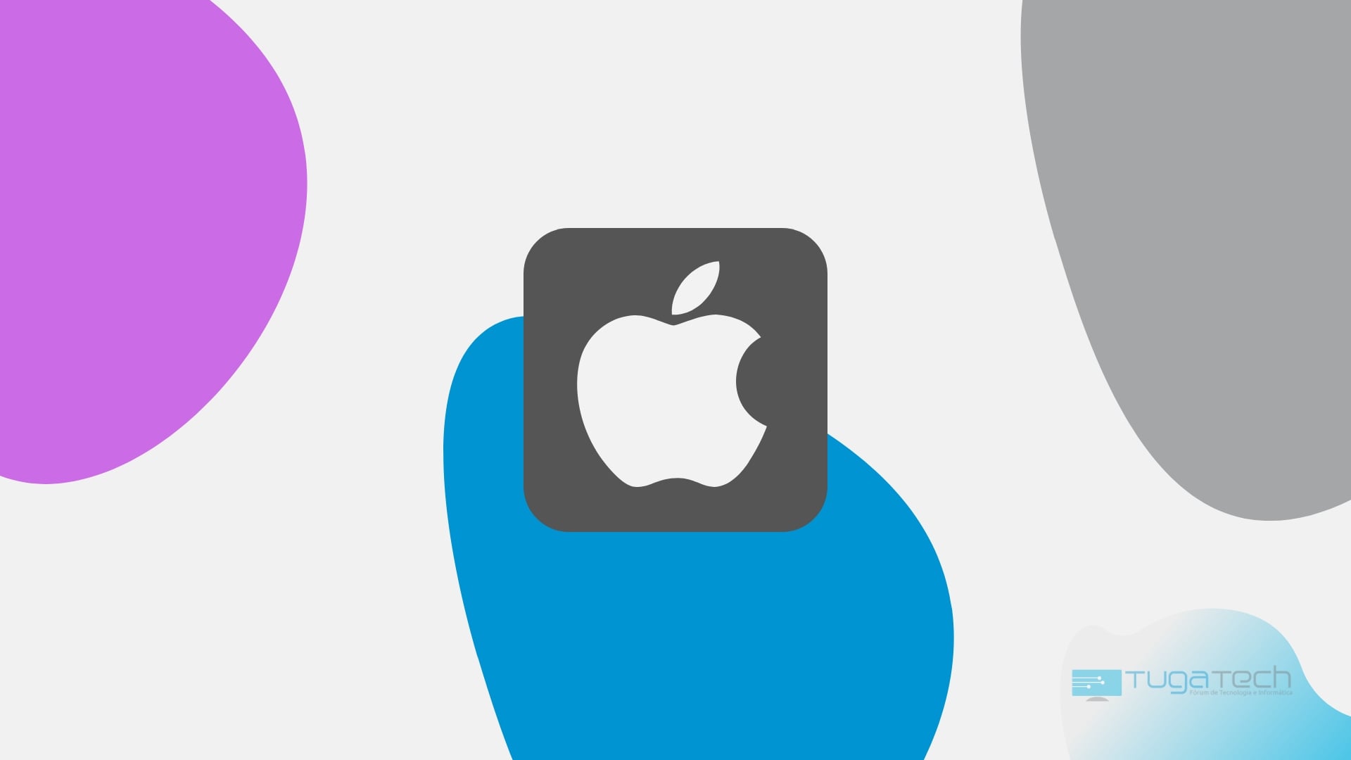 Apple logo sobre fundo colorido