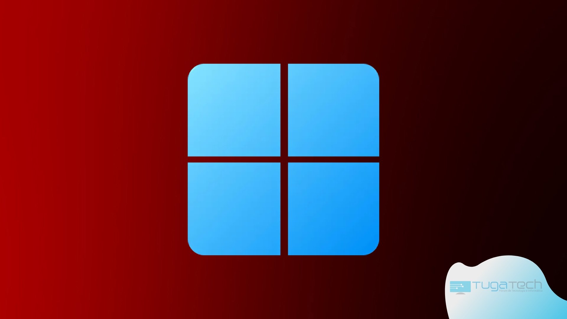 Windows 11 sobre fundo vermelho